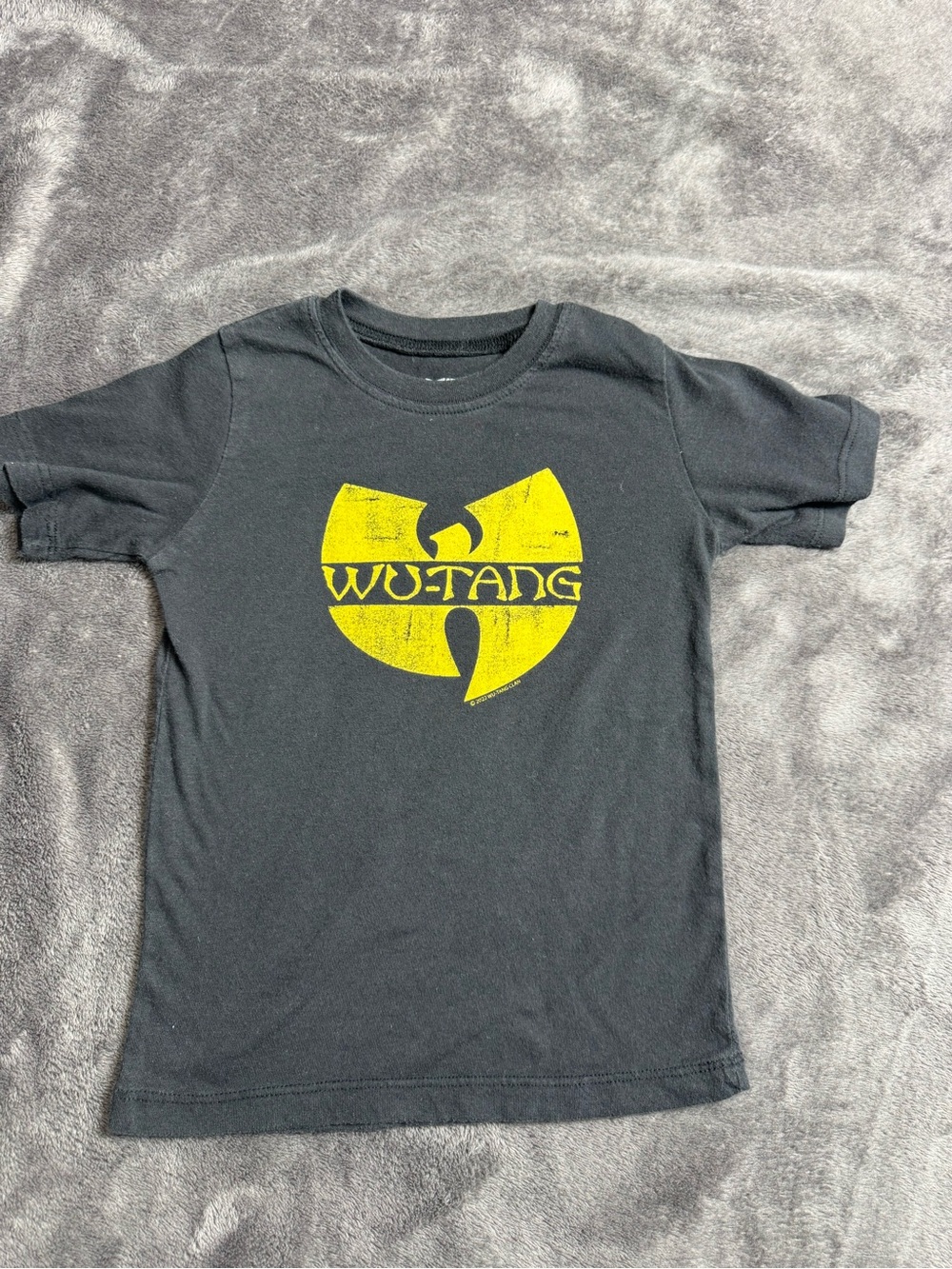 Wutang Logo Short Sleeve Tee - Black/Yellow - Kids